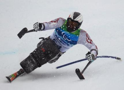 Comme Marie Bochet la veille en slalom debout, Cyril Mor&eacute; a pris la plus mauvaise place, la 4e, en slalom g&eacute;ant assis. (AFP)